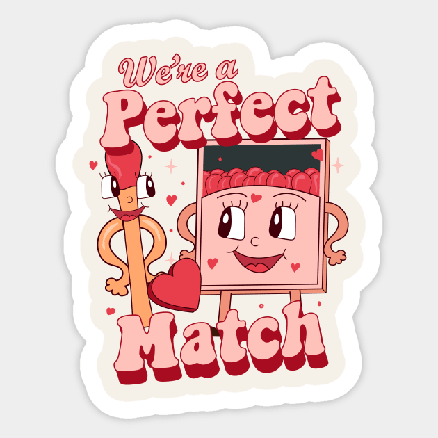 We're a Perfect Match Valentines Day Sticker by Nessanya